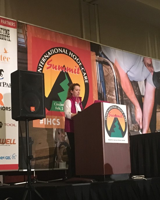 Daisy speaking at the International Hoof Care Summit.